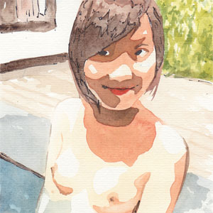 Nude Watercolor Portrait by erotic.color